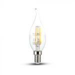 LED лампа 4W Filament Пламък E14 Неутрално Бяла Светлина