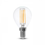 LED лампа 4W Filament Сфера E14 Неутрално Бяла Светлина