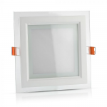 LED Луна 12W Стъкло - Квадрат Топло Бяла Светлина