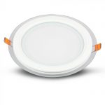 LED Луна 12W Стъкло - Кръг Топло Бяла Светлина