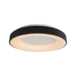 LED Плафониера 49W Черна Кръг Димиране Топло Бяла Светлина