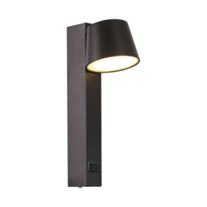 LED Аплик 8W С USB Порт Черен Топло Бяла Светлина
