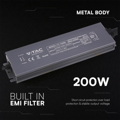 LED Захранване 200W 12VDC_16.5A IP67