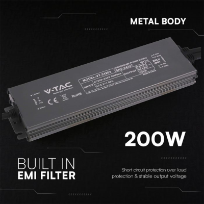 LED Захранване 200W 24VDC_8.25A IP67