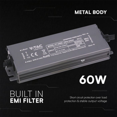 LED Захранване 60W 24VDC_2.5A IP67