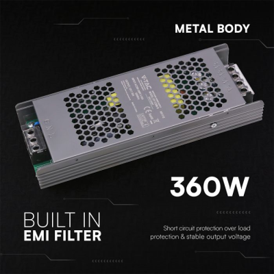 LED Захранване 360W 12VDC 30A_IP20