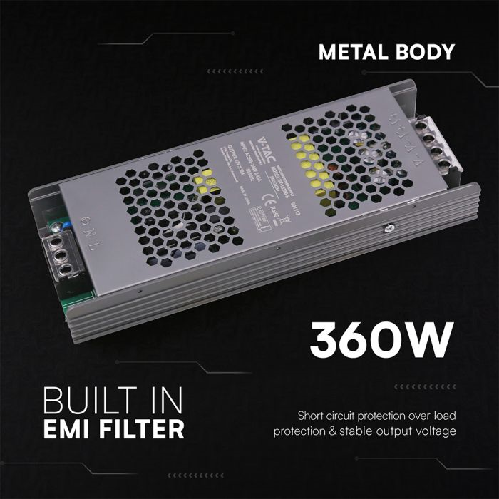 LED Захранване 360W 12VDC 30A_IP20