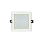 LED Луна 6W Стъкло - Квадрат IP44 Бял Ринг